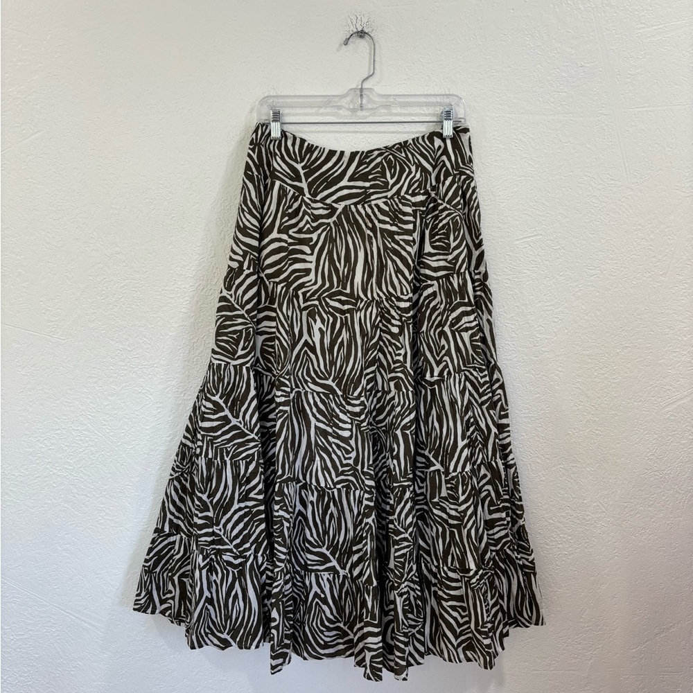 Jones New York Sport Print Tiered Maxi Skirt